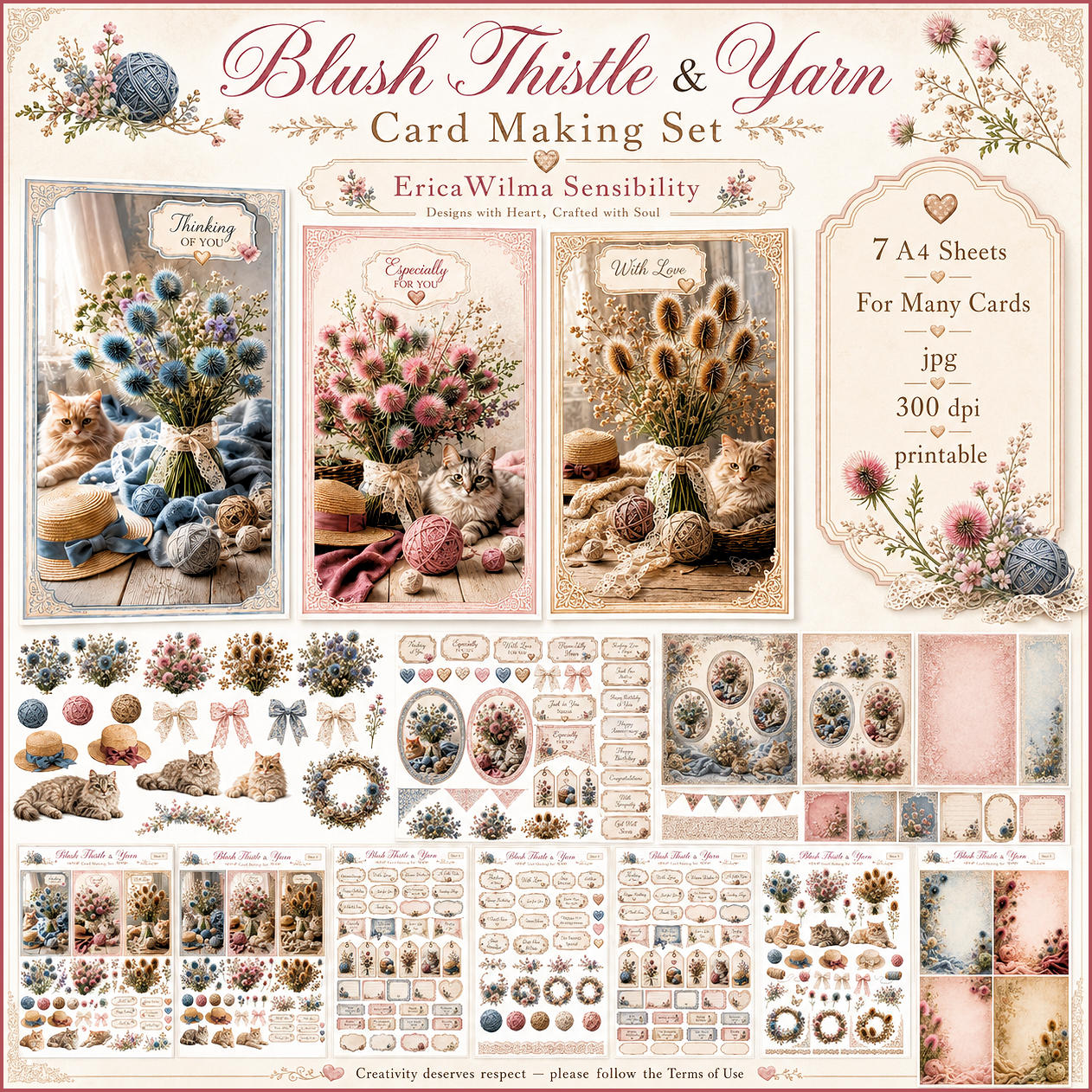 (image for) EW AI Card Making Set Blush thistle and Yarn 2026